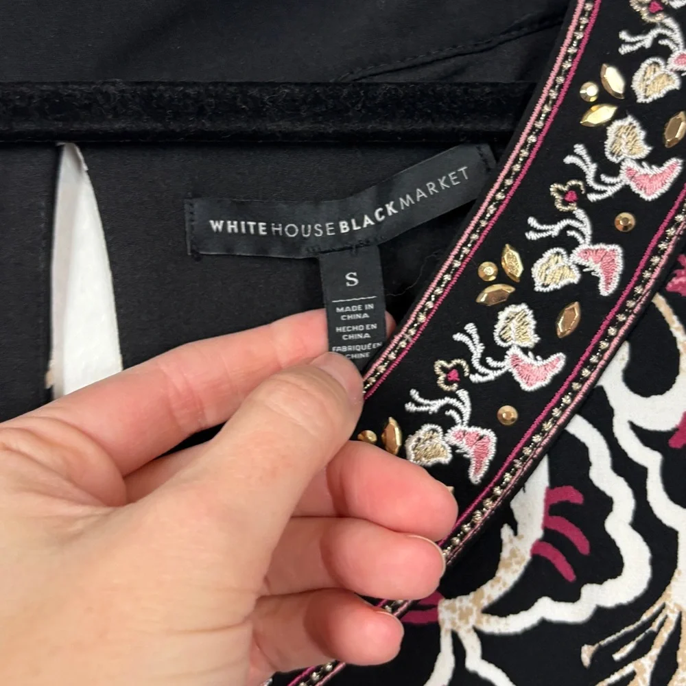 White House Black Market Career Casual Elegant Black and Pink Sleeveless Dress S - Picture 3 of 3